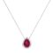 Diana Pear Ruby and Glistering Diamond Necklace in 18K White Gold (1.05ct)