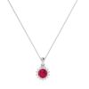 Diana Round Ruby and Glistering Diamond Pendant in 18K Gold (0.6ct)