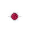 Diana Round Ruby and Glistering Diamond Ring in 18K Gold (1.7ct)