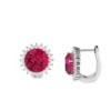Diana Round Ruby and Glistering Diamond Earrings in 18K Gold (3.4ct)