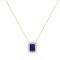 Diana Emerald-Cut Blue Sapphire and Radiant Diamond Necklace in 18K Yellow Gold (0.7ct)