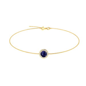 Diana Round Blue Sapphire and Radiant Diamond Bracelet in 18K Gold (0.6ct)