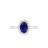 Diana Oval Blue Sapphire and Radiant Diamond Ring in 18K Gold (0.3ct)