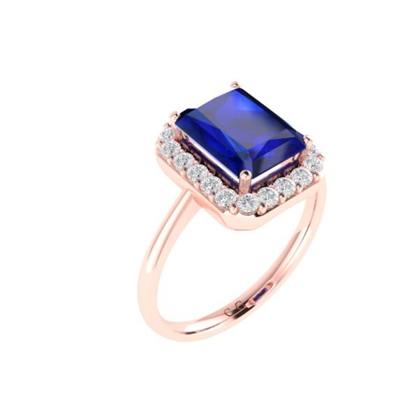 Diana Pear Blue Sapphire and Ablazing Diamond Ring in 18K Rose Gold (1.85ct)
