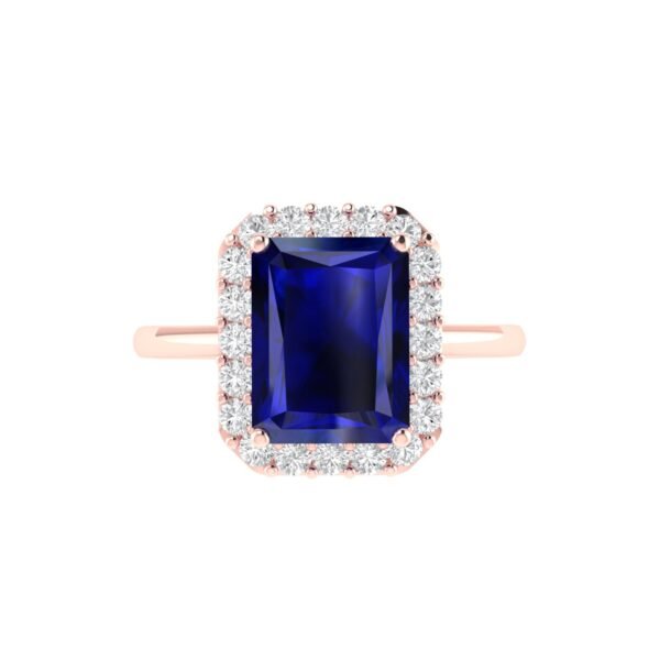 Diana Pear Blue Sapphire and Ablazing Diamond Ring in 18K Rose Gold (1.85ct)