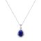 Diana Pear Blue Sapphire and Radiant Diamond Pendant in 18K White Gold (1.05ct)