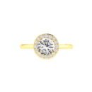 Diana Round White Topaz and Ablazing Diamond Ring in 18K Gold (0.56ct)