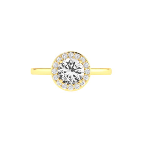 Diana Round White Topaz and Ablazing Diamond Ring in 18K Gold (0.56ct)