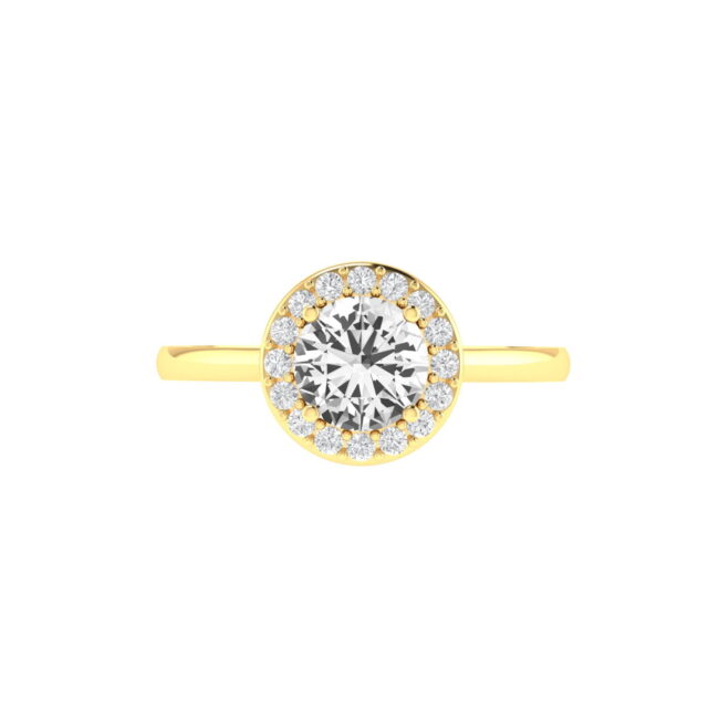 Diana Round White Topaz and Ablazing Diamond Ring in 18K Gold (0.56ct)