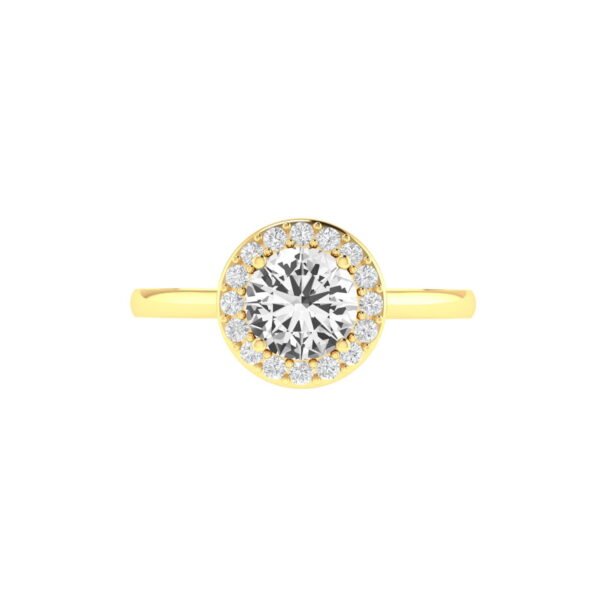 Diana Round White Topaz and Ablazing Diamond Ring in 18K Yellow Gold (0.56ct)