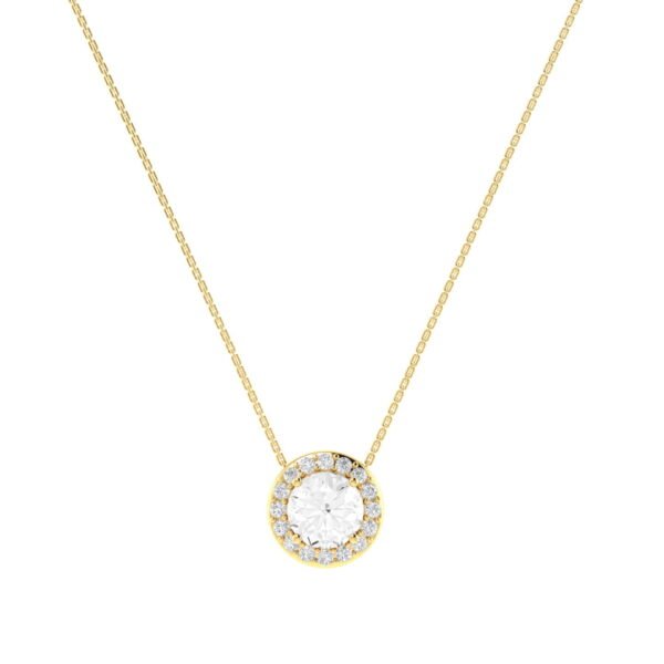 Diana Round White Topaz and Ablazing Diamond Necklace in 18K Yellow Gold (0.56ct)