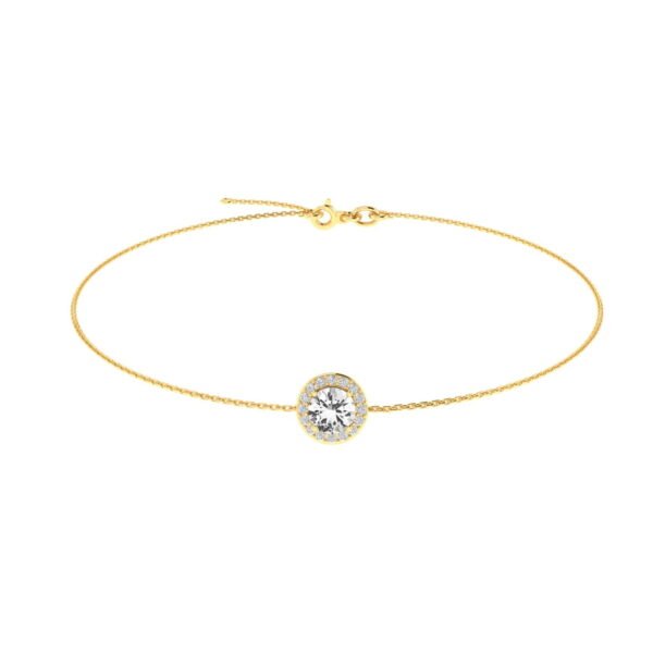 Diana Round White Topaz and Ablazing Diamond Bracelet in 18K Yellow Gold (0.56ct)