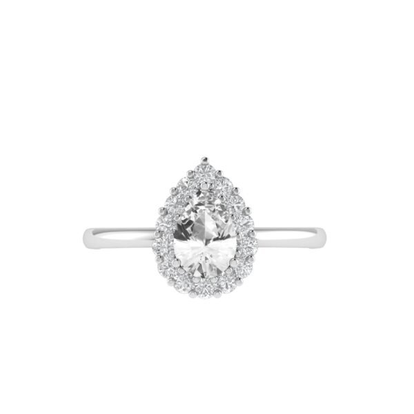 Diana Pear White Topaz and Ablazing Diamond Ring in 18K White Gold (0.57ct)