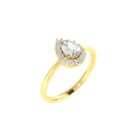 Diana Pear White Topaz and Ablazing Diamond Ring in 18K Yellow Gold (0.57ct)
