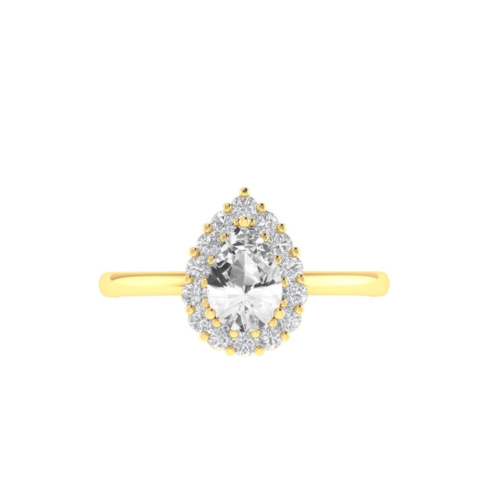 Diana Pear White Topaz and Ablazing Diamond Ring in 18K Yellow Gold (0.57ct)
