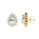 Diana Pear White Topaz and Ablazing Diamond Earrings in 18K Yellow Gold (1.14ct)