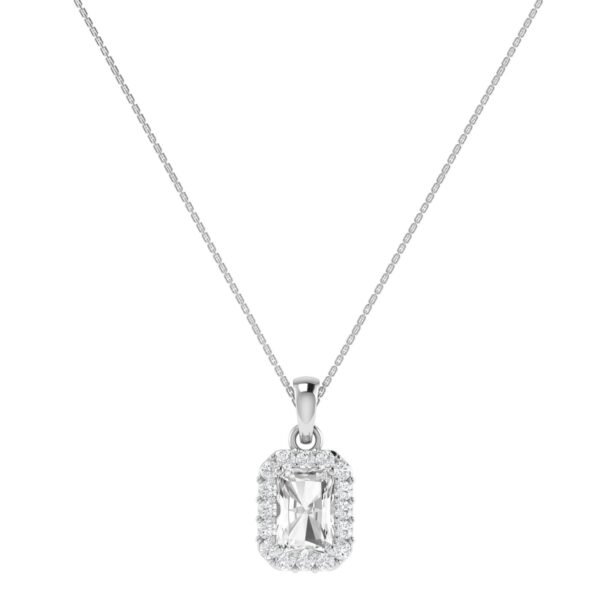 Diana Pear White Topaz and Ablazing Diamond Pendant in 18K White Gold (1.4ct)