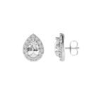 Diana Pear White Topaz and Ablazing Diamond Earrings in 18K White Gold (1ct)