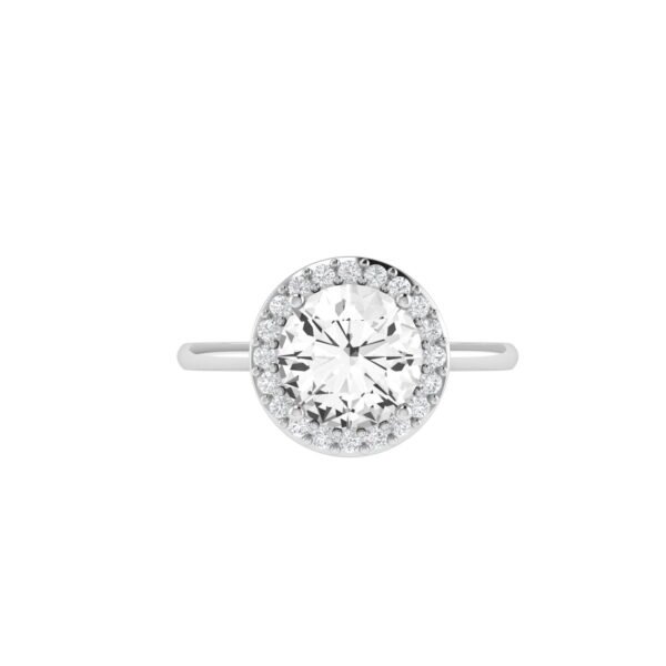 Diana Round White Topaz and Ablazing Diamond Ring in 18K White Gold (2.5ct)