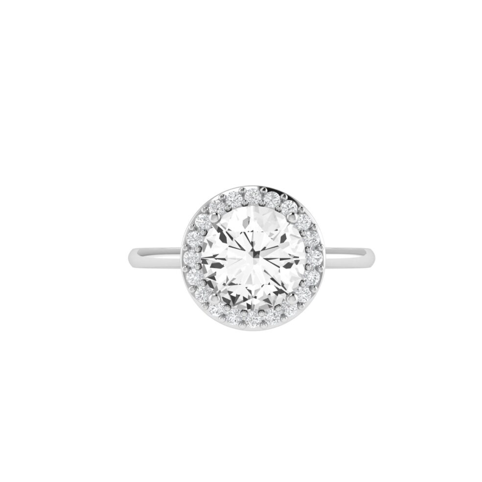 Diana Round White Topaz and Ablazing Diamond Ring in 18K White Gold (2.5ct)
