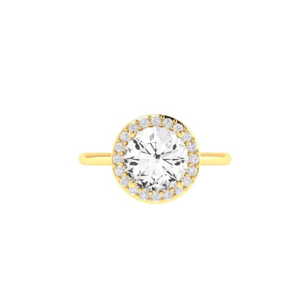 Diana Round White Topaz and Ablazing Diamond Ring in 18K Yellow Gold (2.5ct)