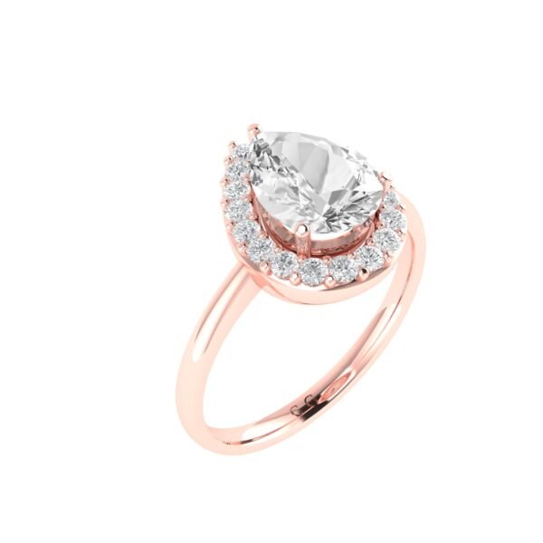 Diana Pear White Topaz and Beaming Diamond Ring in 18K Rose Gold (1.1ct)
