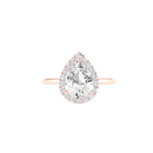 Diana Pear White Topaz and Beaming Diamond Ring in 18K Rose Gold (1.1ct)