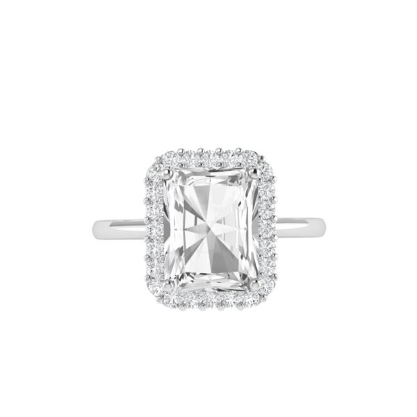 Diana Emerald  Cut White Topaz and Ablazing Diamond Ring in 18K Gold (1ct)