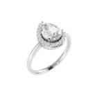 Diana Pear White Topaz and Ablazing Diamond Ring in 18K White Gold (1.1ct)