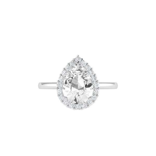 Diana Pear White Topaz and Ablazing Diamond Ring in 18K White Gold (1.1ct)