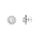 Diana Round White Topaz and Glowing Diamond Earrings in 18K White Gold (2ct)