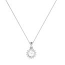 Diana Round White Topaz and Ablazing Diamond Pendant in 18K Gold (0.56ct)