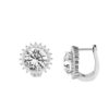 Diana Round White Topaz and Ablazing Diamond Earrings in 18K Gold (3.1ct)