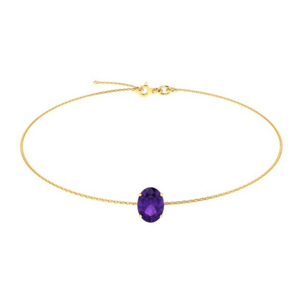 Minimalist Oval Amethyst Bracelet in 18K Yellow Gold (2.4ct)