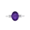 Minimalist Oval Amethyst Earrings in 18K White Gold (4.8ct)