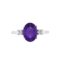 Minimalist Oval Amethyst Earrings in 18K White Gold (4.8ct)