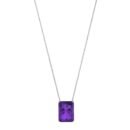 Minimalist Emerald-Cut Amethyst Necklace in 18K White Gold (2.4ct)