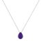 Minimalist Pear Amethyst Necklace in 18K White Gold (2.4ct)