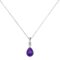 Minimalist Pear Amethyst and Sparkling Diamond Pendant in 18K White Gold (2.4ct)