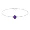 Minimalist Pear Amethyst and Sparkling Diamond Bracelet in 18K White Gold (2.4ct)