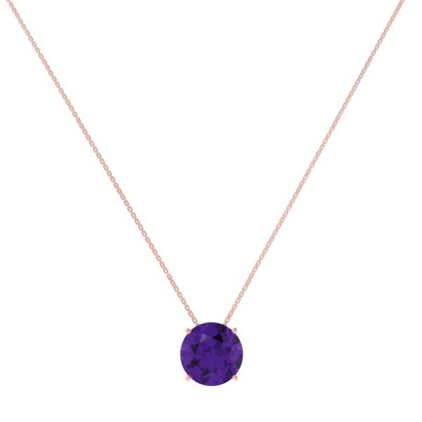 Royal Amethyst 18k Gold Round Necklace in 18K Gold