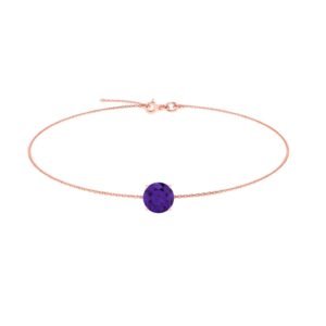 Royal Radiance Round Amethyst Bracelet in 18k Gold