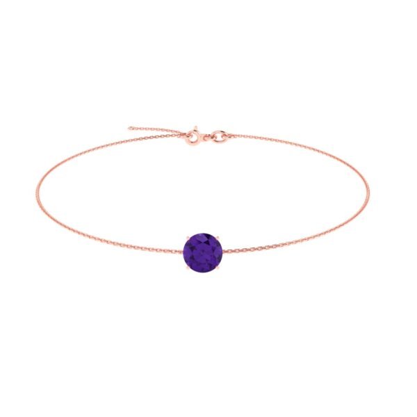 Royal Radiance Round Amethyst Bracelet in 18k Gold