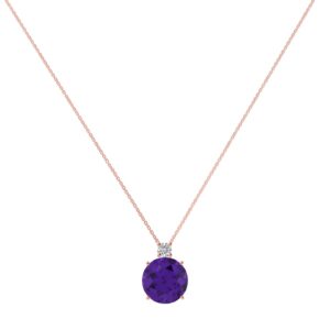 Amethyst Sparkle with Diamond Accents Necklace in 18K Gold