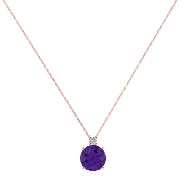 Amethyst Sparkle with Diamond Accents Necklace in 18K Gold