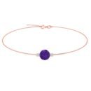 diamond halo amethyst bracelet 18k gold