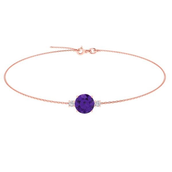 diamond halo amethyst bracelet 18k gold