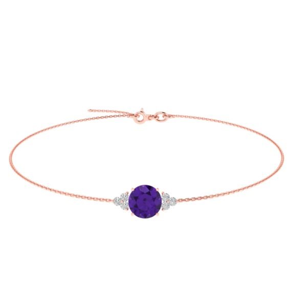 Trinity Sparkle Royal Radiance Amethyst Bracelet in 18k Gold