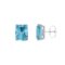 Minimalist Emerald-Cut Blue Topaz Earrings in 18K White Gold (7ct)