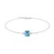 Trio Minimalist Emerald-Cut Blue Topaz Bracelet with Elegant Diamond Side Accents in 18K White Gold (3.5ct)